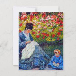 Invitación Madre y niño monet en el jardín