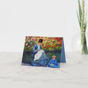 Invitación Madre y niño monet en el jardín
