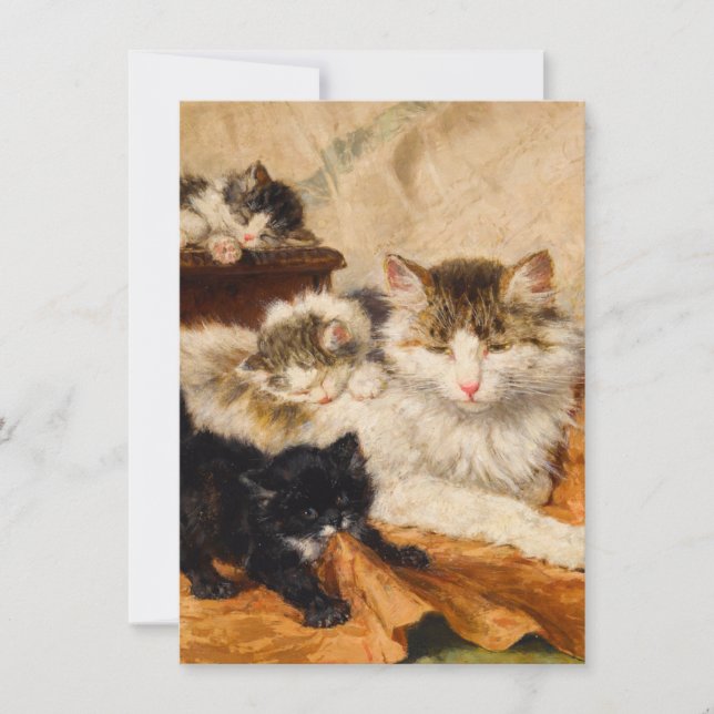 Invitación Madre y sus gatitos (Anverso)