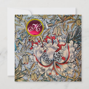 Invitación MADreselva Rojo Rubí Monograma Metálico