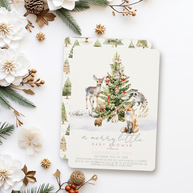 Invitación Madrillos de animales de Woodland Pequeños Navidad (Subido por el creador)