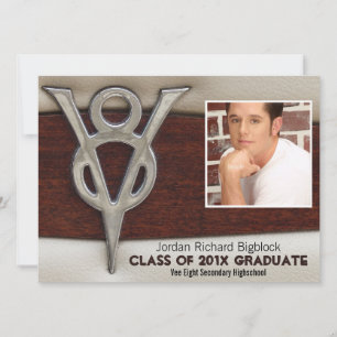 Invitación Maecánico V8 Emblem Photo Grad