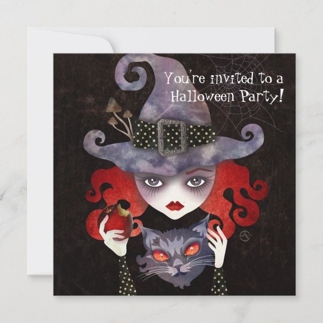 Invitación Maelba, la Bruja Roja (Anverso)