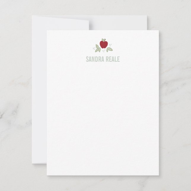 Invitación Maestra de Apple Roja Cute Personalizado (Anverso)