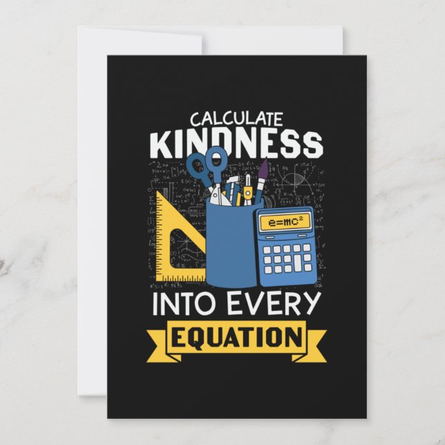 Invitación Maestra De Matemáticas Calcula Amabilidad (Anverso)