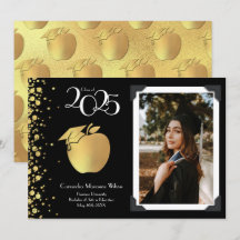 Maestra Educación Graduación de Oro Negro