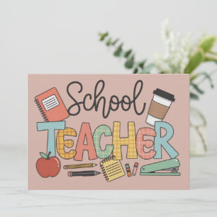Invitación Maestra enseñando regalos a futuros líderes
