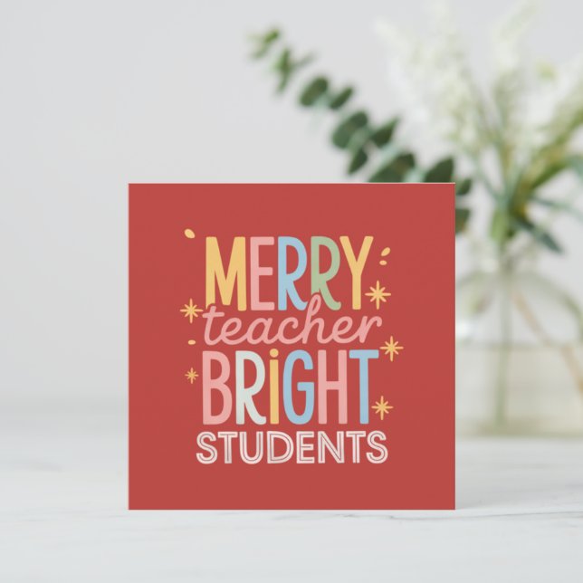 Invitación Maestro Alegre Estudiantes Brillantes Navidad Dive (Anverso de pie)