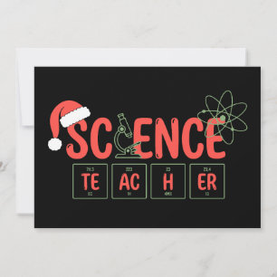 Invitación Maestro de Ciencias Navidad Tabla Periódica Átomo