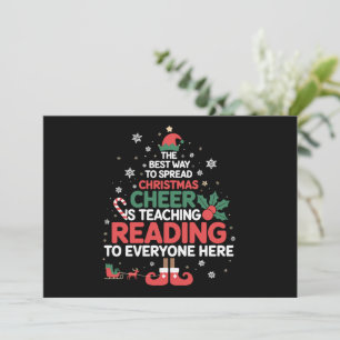 Invitación Maestro de Lectura Elfo de Navidad Alegría de Navi