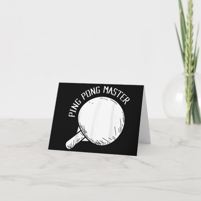 Invitación Maestro de Ping Pong Divertido jugando al tenis en (Anverso)