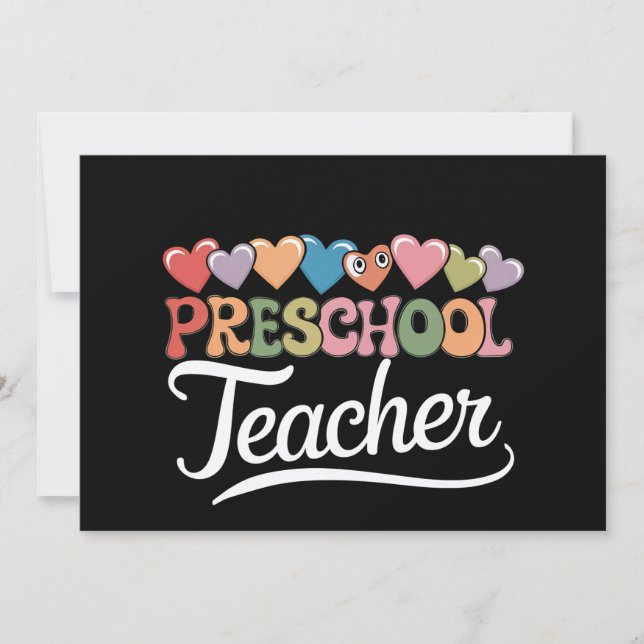 Invitación Maestro de Preescolar Primer Día Genial Regreso a  (Anverso)