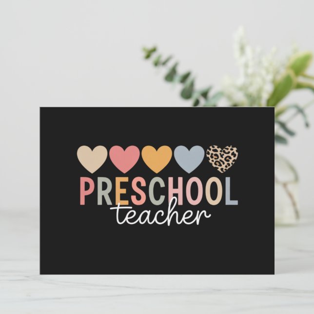 Invitación Maestro Preescolar Regreso a Clases  (Anverso de pie)