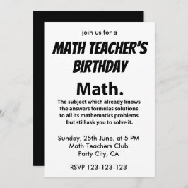 Invitación Maestros de matemáticas de la tipografía matemátic