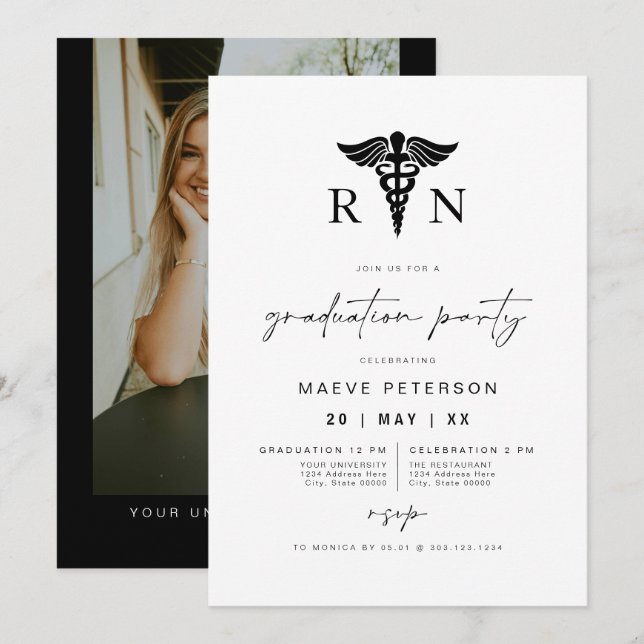 Invitación MAEVE Graduación de Enfermeras RN para médicos bla (Anverso / Reverso)