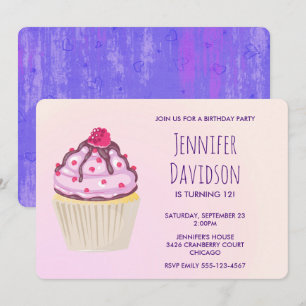 Invitación Magdalena con frambuesa encima