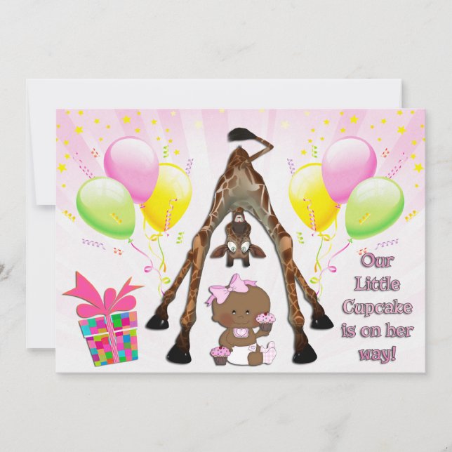 Invitación Magdalenas étnicas Baby Shower de la niña de la (Anverso)