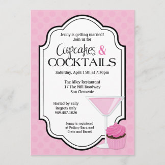 Invitación Magdalenas y cócteles nupciales de la ducha