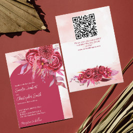 Invitación Magenta crimson burgundy flor archboda