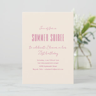 Invitación Magenta fiesta de cumpleaños del soiree verano mod