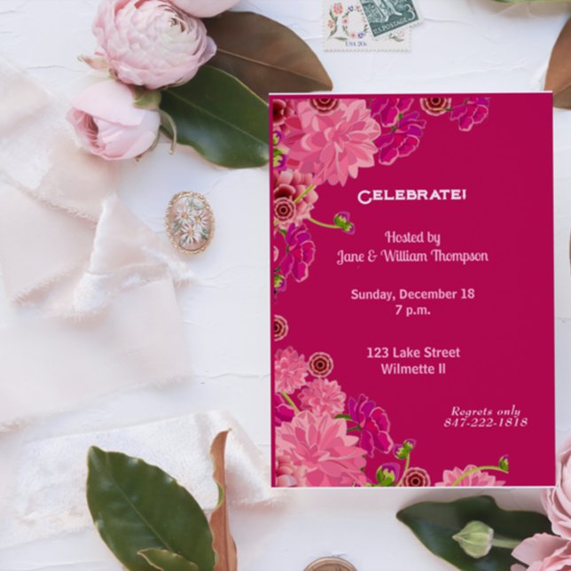 Invitación Magenta floral  (Subido por el creador)