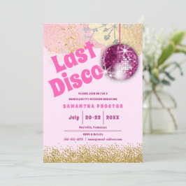 Invitación Magenta Gold Last Disco Retro Glam Bachelorette