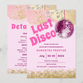 Invitación Magenta Gold Last Disco Retro Glam Bachelorette