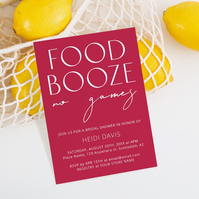 Invitación Magenta Minimalista divertida sin juegos ducha de  (Subido por el creador)