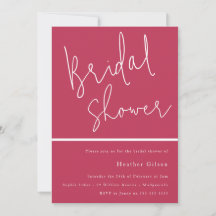 Magenta Pink Trendy Moderne Bridal Shower