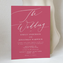 Invitación Magenta rojo moderno simple