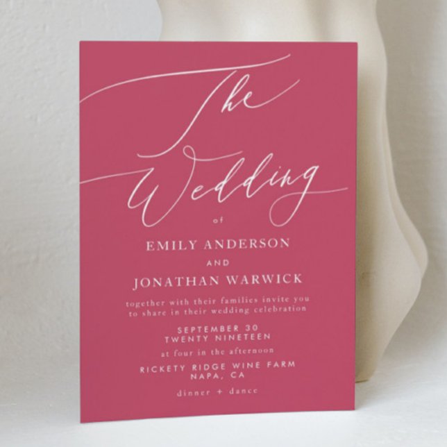 Invitación Magenta rojo moderno simple (Subido por el creador)