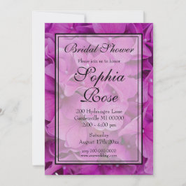 Invitación Magenta rosa elegante floral ducha de novia