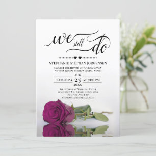 Invitación Magenta Rosa, todavía hacemos el voto Boda de reno