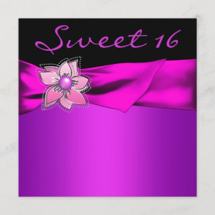 Invitación Magenta Sweet 16 Fiesta