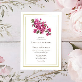 Invitación Magenta Wild Rosas Bodas Florals