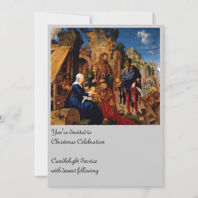 Invitación Magi Adorar al Niño Jesús (Anverso)