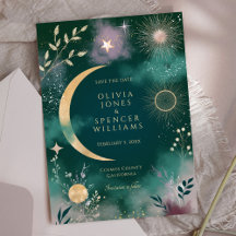 Magia Celestial Luna y Estrellas Esmeraldas Salven