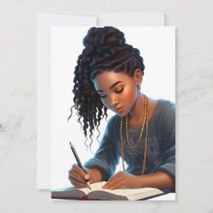 Invitación magia de chica negra melanina escritora chicas de 