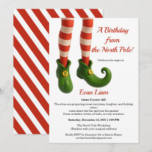 Invitación Magia de cumpleaños en el Polo Norte Elfo encant