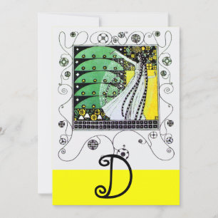 Invitación MAGIA DE LA PRIMAVERA, amarillo brillante verde ne