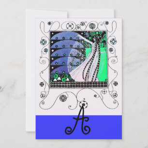 Invitación MAGIA DE LA PRIMAVERA azul aguamarina brillante te