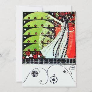 Invitación MAGIA DE LA PRIMAVERA, verde blanco y negro brilla