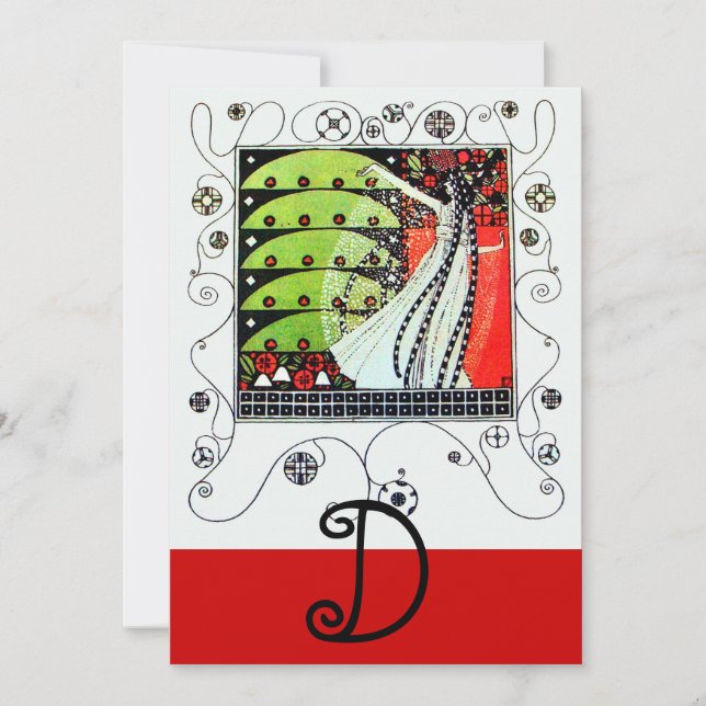 Invitación MAGIA DE LA PRIMAVERA, verde blanco y negro brilla (Anverso)