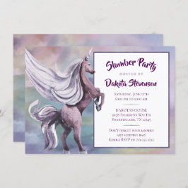 Invitación Magia de Unicorn | Cumpleaños de Pastel Sleepover 
