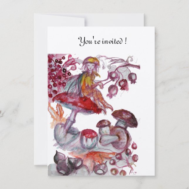 Invitación MAGIA FOLLETO DE HONGOS champán (Anverso)