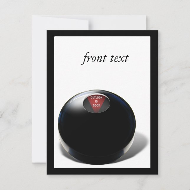 Invitación Magic 8 Ball dice: "¡Outlook es bueno!" (Anverso)