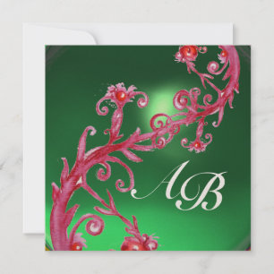 Invitación MAGIC BERRIES 4,Oro de jade rojo MONOGRAM