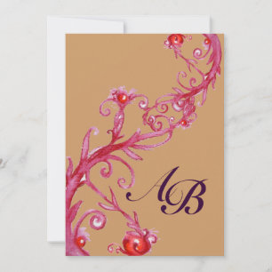 Invitación MÁGIC BERRIES, Bombilla roja MONOGRAM