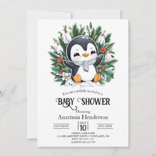 Invitación Magic Bonito Penguin Baby Shower