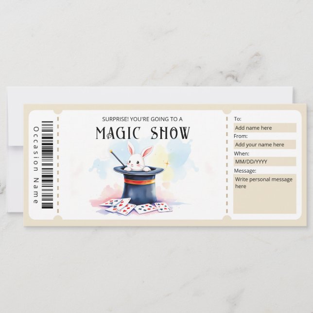 Invitación Magic Show Gift Certificate Template (Anverso)